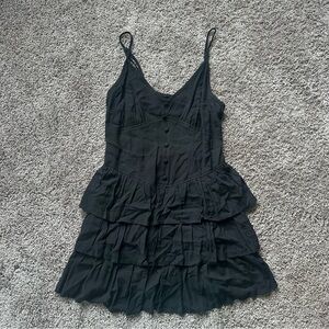 wild fable Black Tiered Ruffle Mini Dress